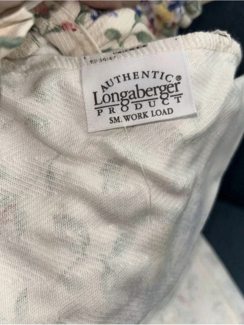 Longaberger 2002 Sm Work Load Basket w/ WoodCrafts Lid, 2 Liners and Protector